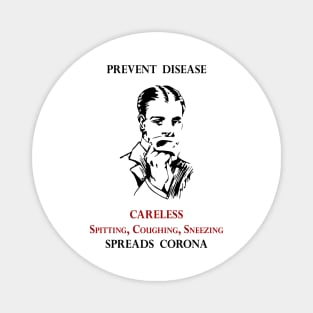 PREVENT DISEASE CORONA Vintage 1920s Health Campaign Magnet